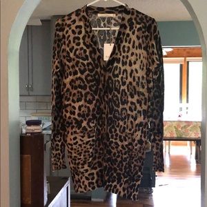 NWT Leopard Print v-neck Cardigan